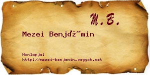 Mezei Benjámin névjegykártya