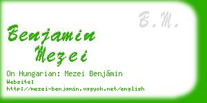 benjamin mezei business card